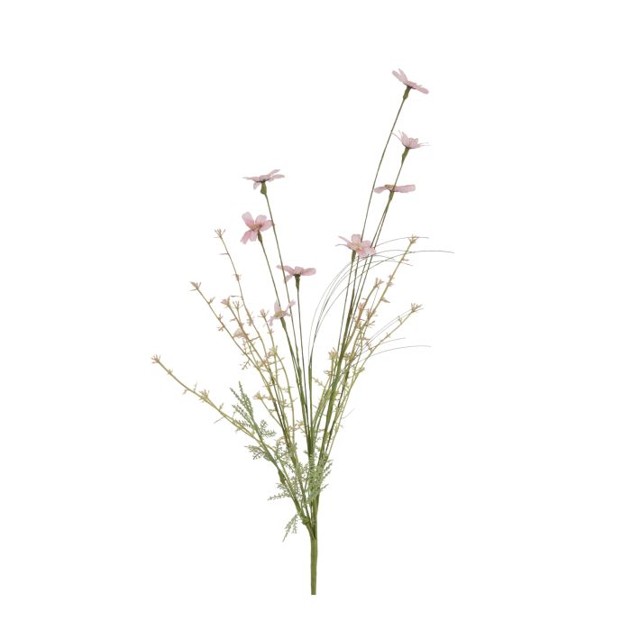 Blomsterbuket i tørret look kunstig - lyserød