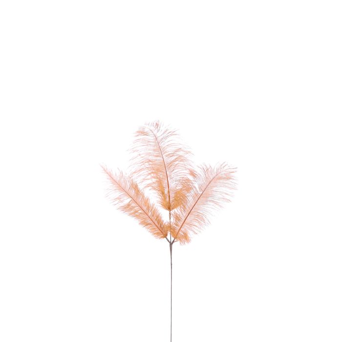 Tregrenet orange fjer. 61 cm lang.