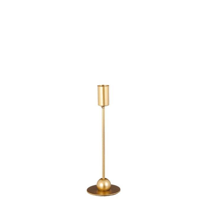 Gusto lysestage 22 cm høj guldfarvet