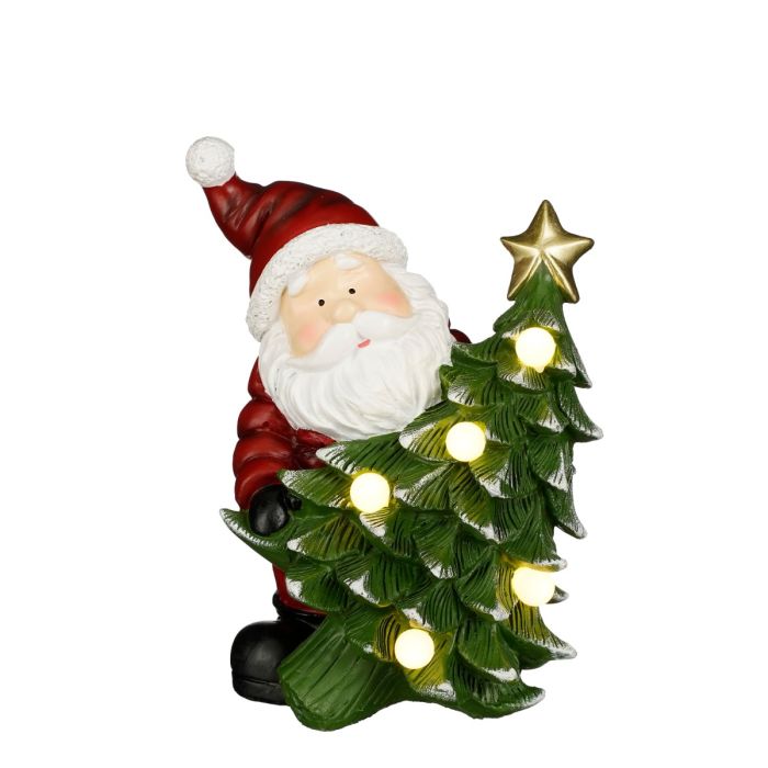 Julemand bærer juletræ med guldstjerne i toppen og kugler, som kan lyse fra House of seasons.