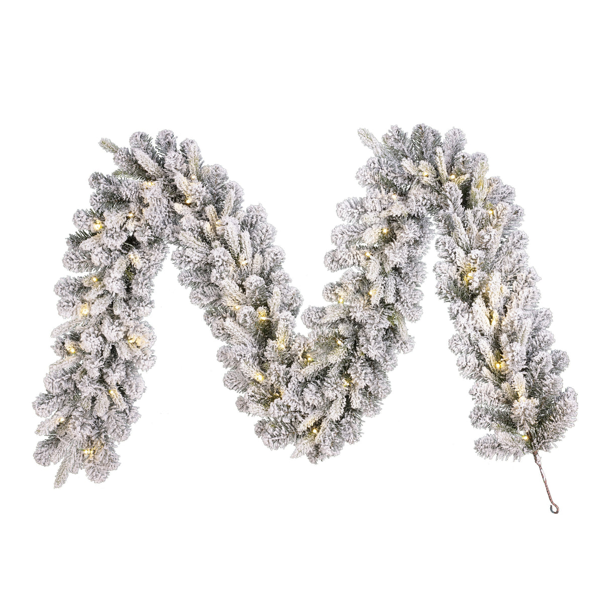 Grimshaw granguirlande med sne og lys 270 cm lang
