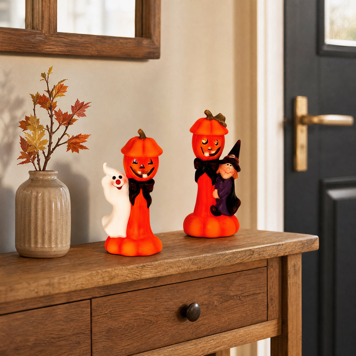 Halloweenlampe med LED-lys 21 cm