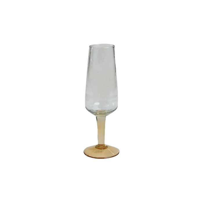 Champagneglas fra Speedtsberg med gul fod