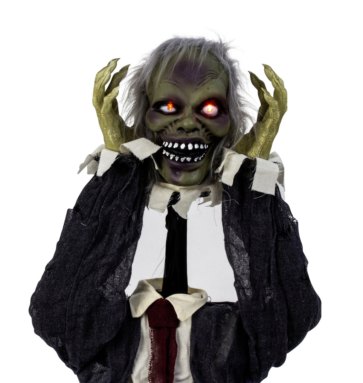 Zombie monster med animation til Halloween dekoration med lysende øjne