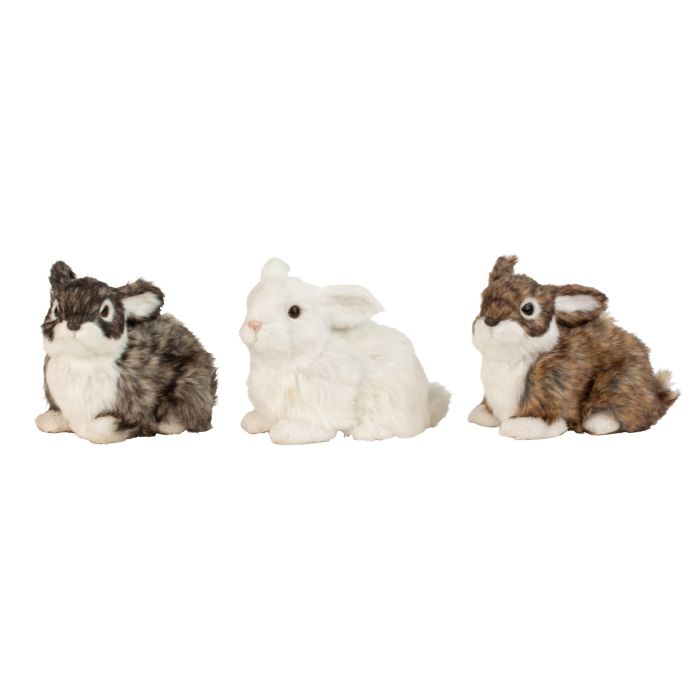 Hare med kunstpels 14 cm høj