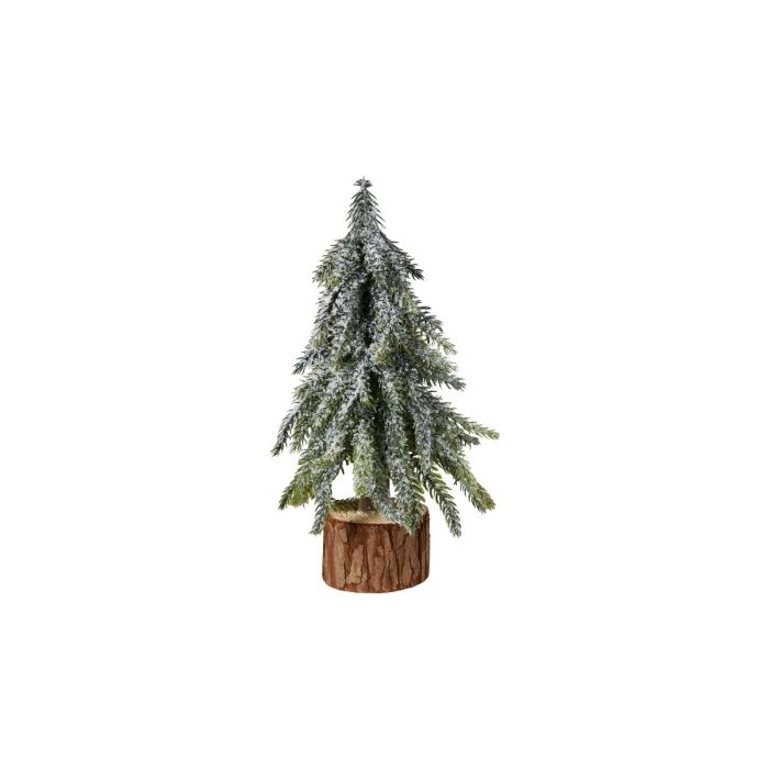 Grantræ med sne og glitter 20 cm højt