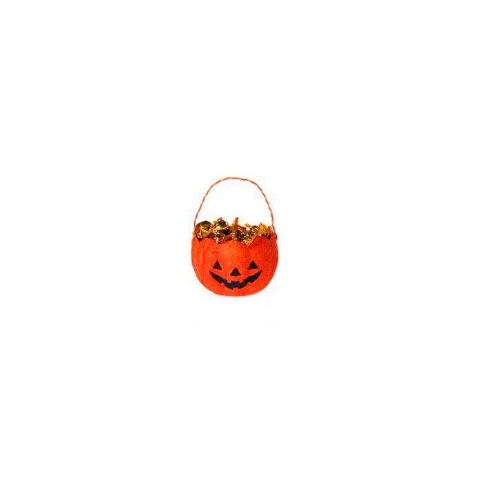 Halloween græskarpapkurv med hank