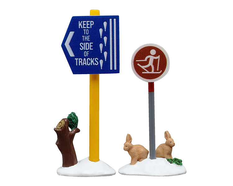 Cross Country Ski Sign til juleby fra Lemax
