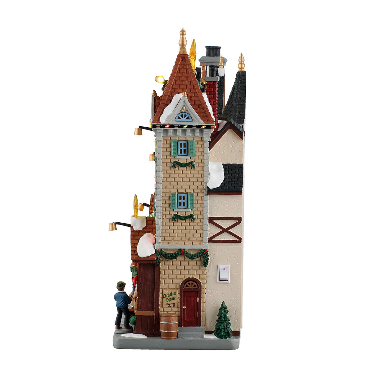 Christkindl Square facade fra Lemax til juleby set fra siden af