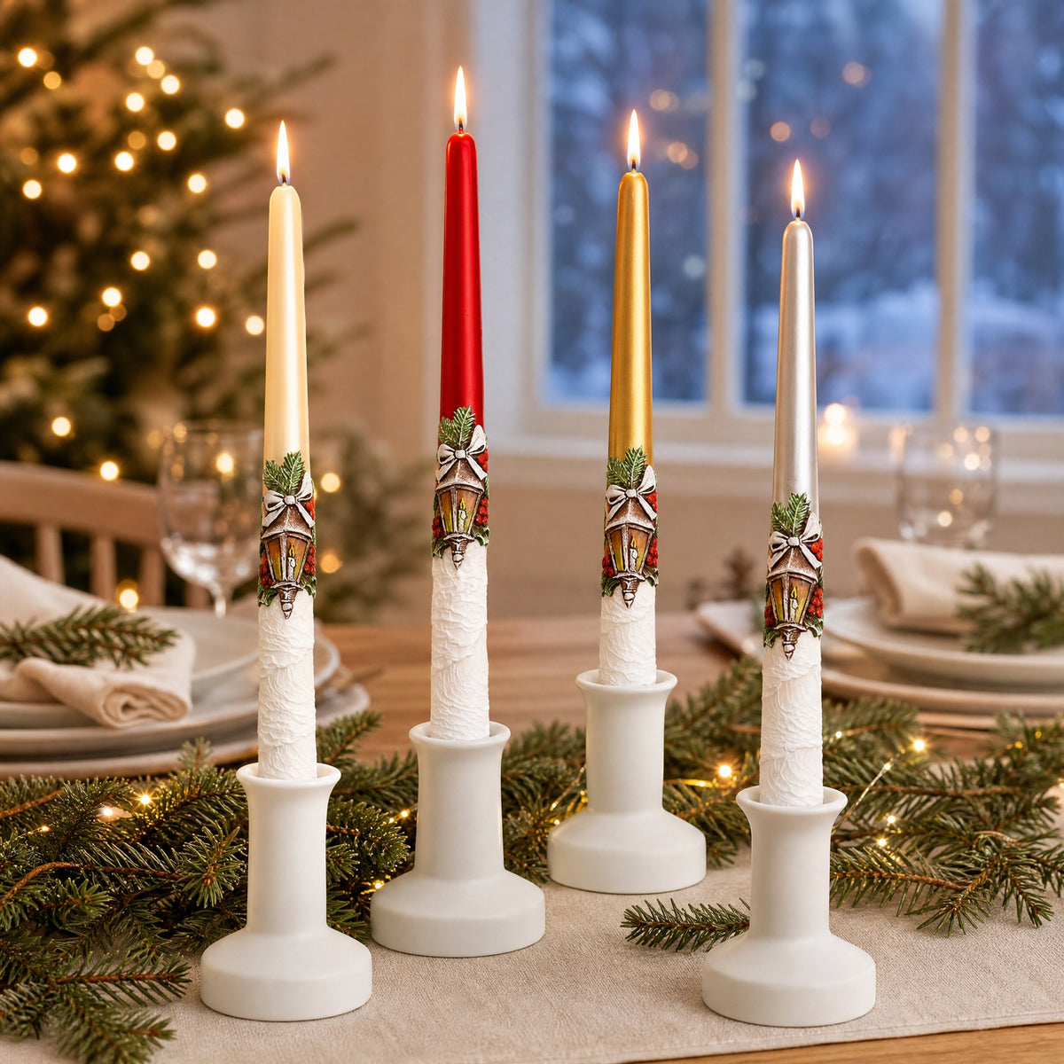 Julestearinlys med lanterne