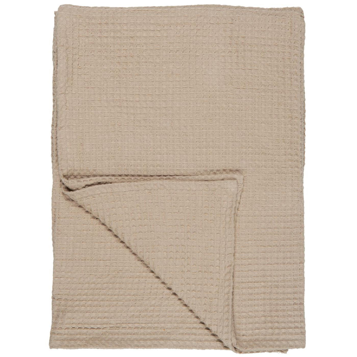 Beige Liseleje badehåndkle fra Ib Laursen med vaffelmønster i 100 % bomull, 100 x 150 cm