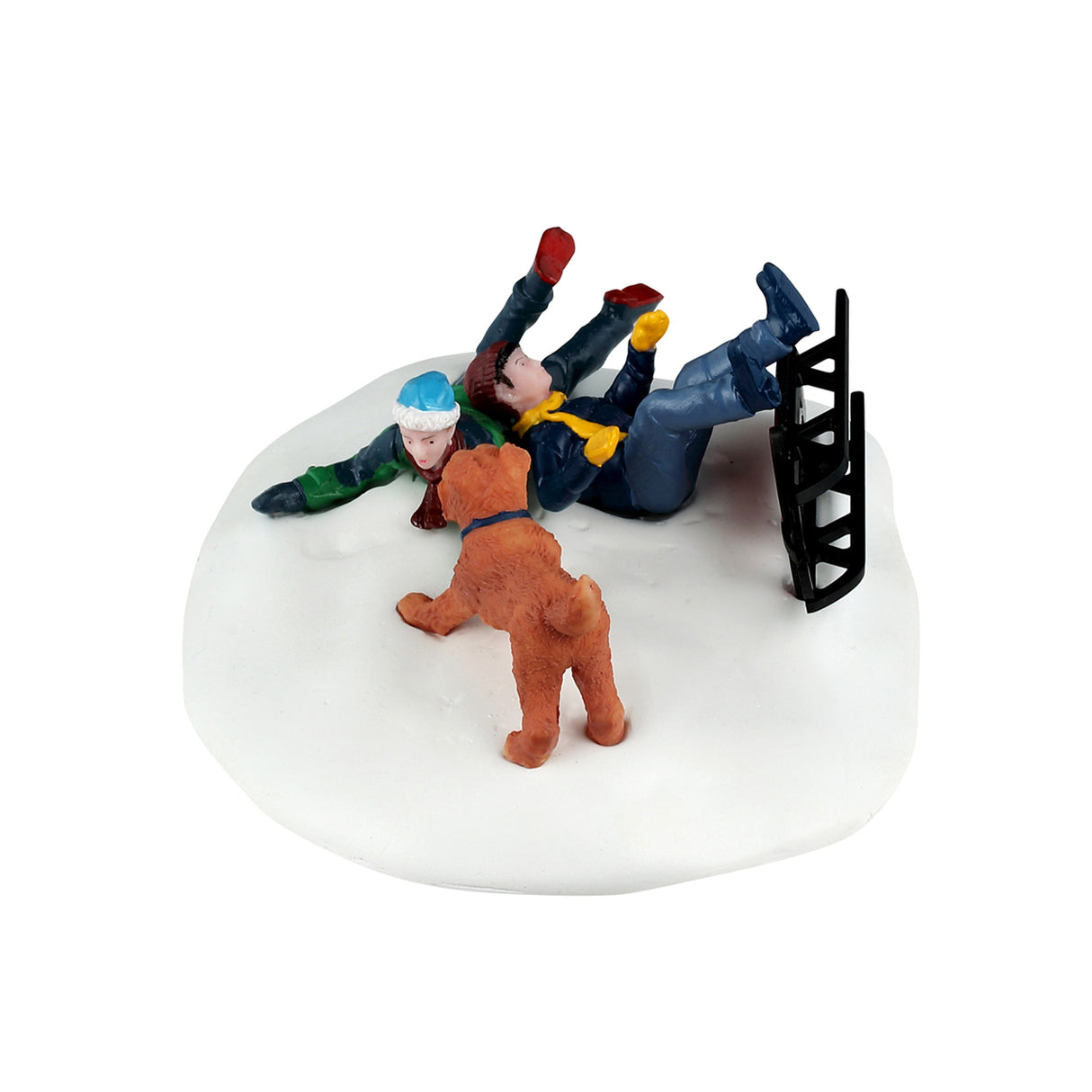 Winter Wipeout figur til juleby fra Lemax set fra den ene side af