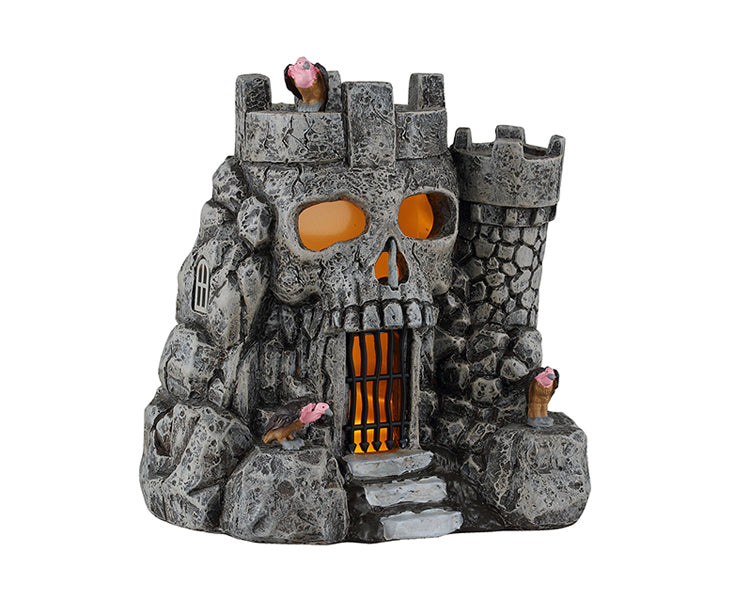 Skull Castle med uhyggeligt lys til Halloween dekoration fra Lemax