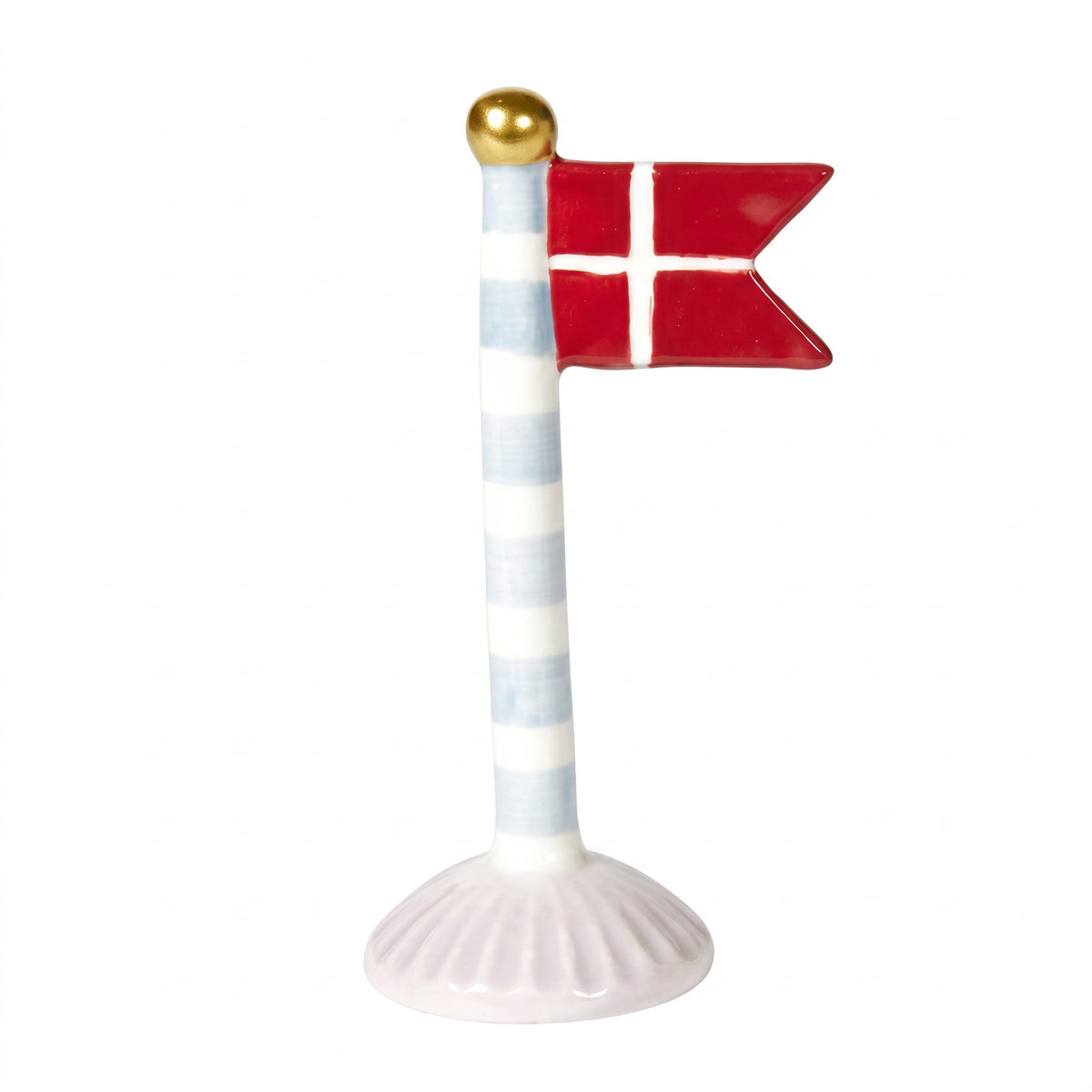 Flagstang pastelfarvet med spidsflag 14 cm højt