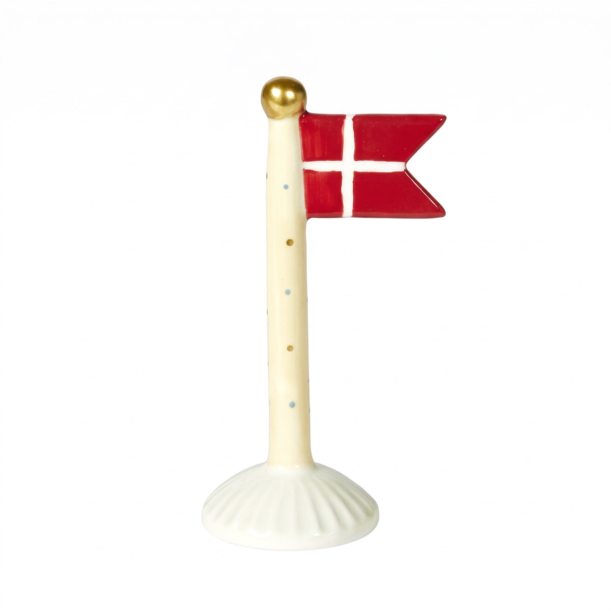 Flagstang pastelfarvet med spidsflag 14 cm højt