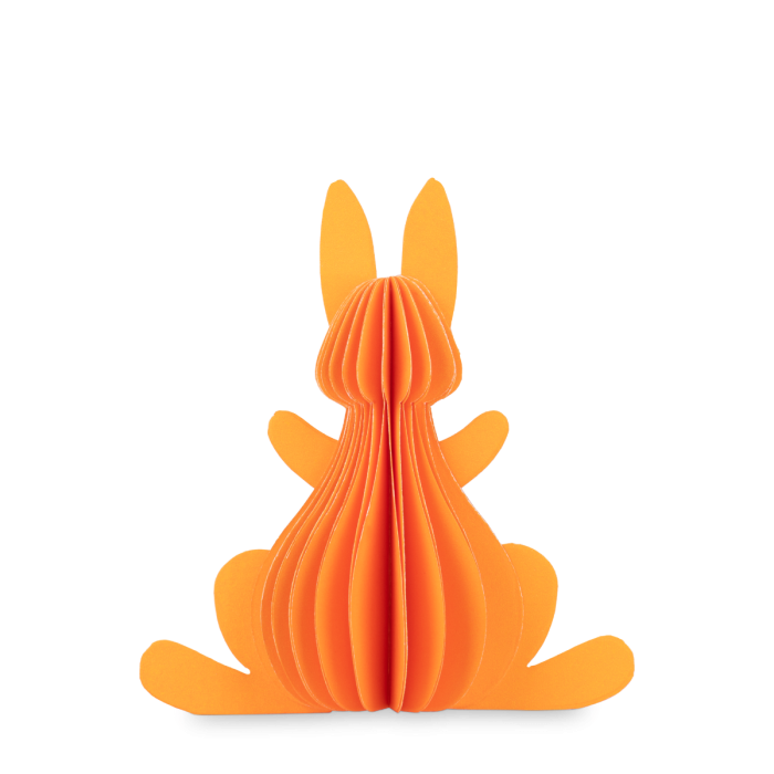 Påskehare i papir orange 7,5 cm