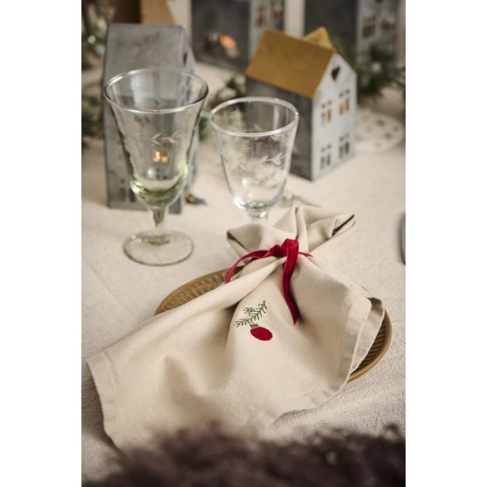 Stofserviet Tradition med julekugle