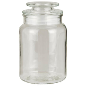 Oppbevaringsglass med tettsittende glasslokk fra Ib Laursen i klart glass med kapasitet på 1020 ml