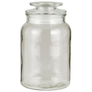 Oppbevaringsglass fra Ib Laursen i klart glass med tett glasslokk og kapasitet på 1250 ml