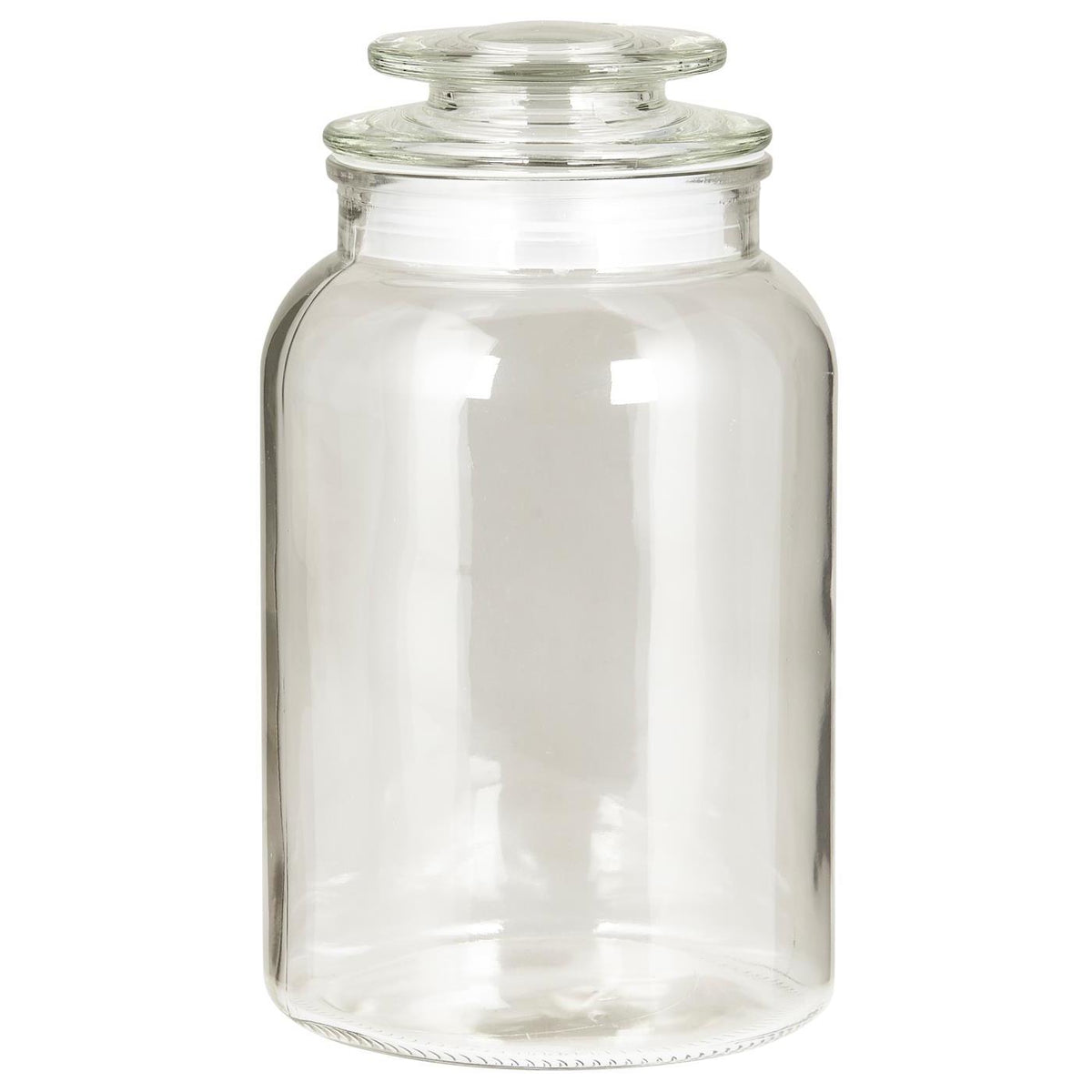 Stort oppbevaringsglass med tett glasslokk fra Ib Laursen i klart glass med kapasitet på 1500 ml