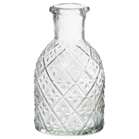 Apotekerglas vase og lysestage med harlekinmønster fra Ib Laursen