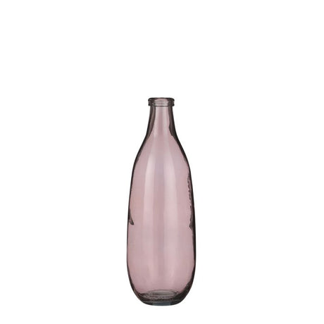 Lyserød glasvase 40 cm høj i genanvendt glas