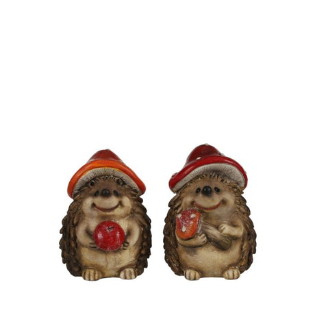 Pindsvin med svampehat og glade smil.