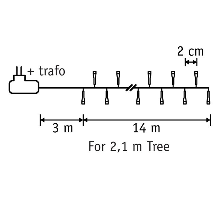 Lyskæde Snake light 700 LED varm hvid 14 m