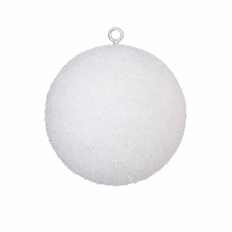 Julekuler i flamingo med snø, Ø 20 cm