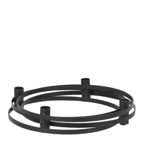 Adventsstage med ringe i sort metal