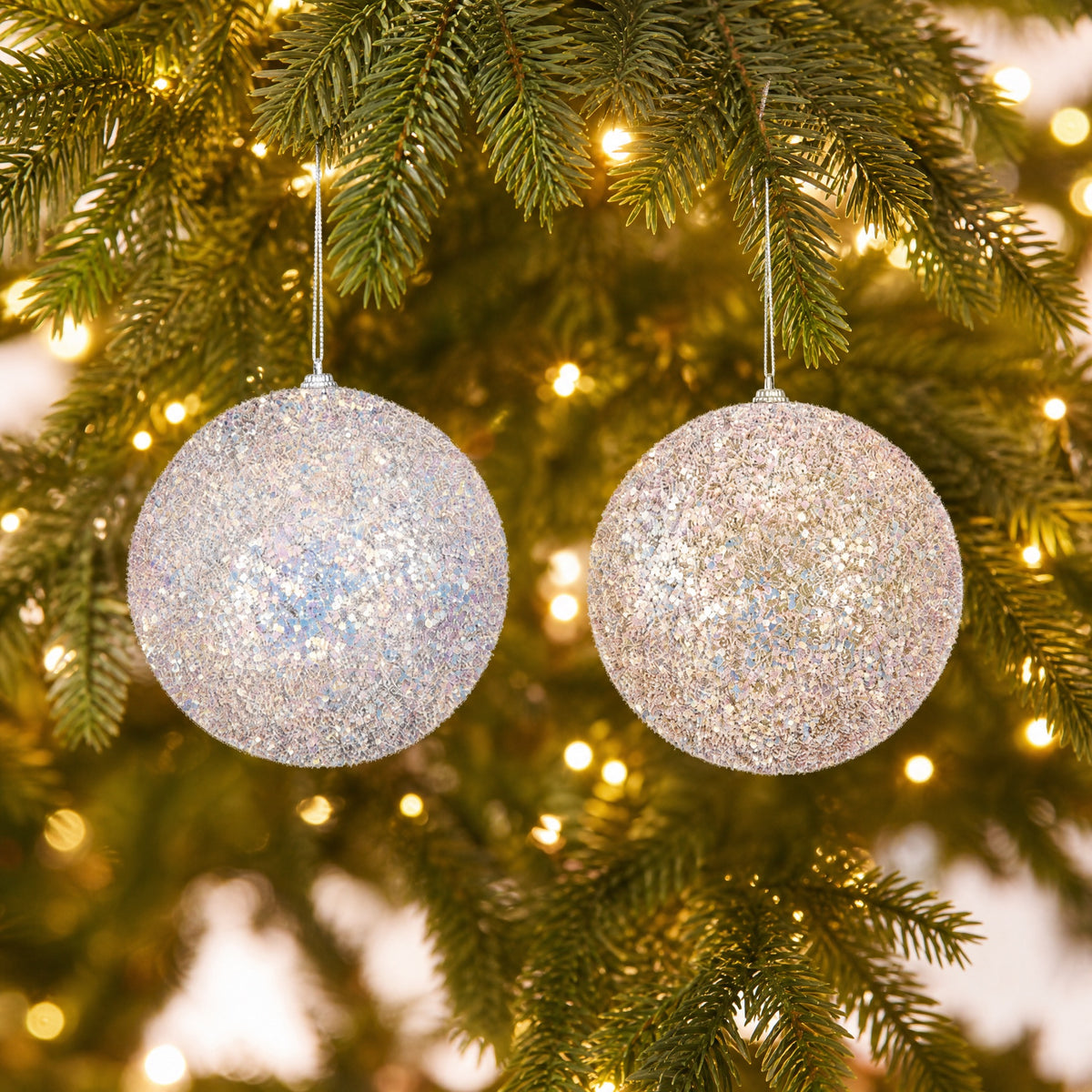 Glitterkuler i flamingo, 15 cm i diameter