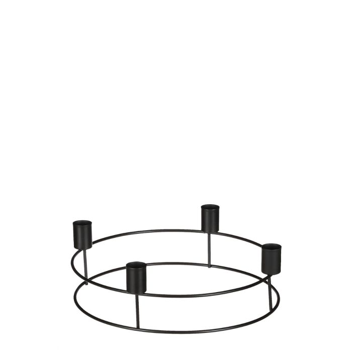 Adventsstake for 4 lys, svart
