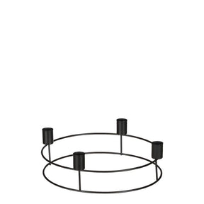 Adventsstake for 4 lys, svart