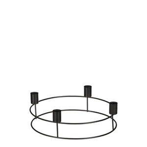 Adventsstake for 4 lys, svart