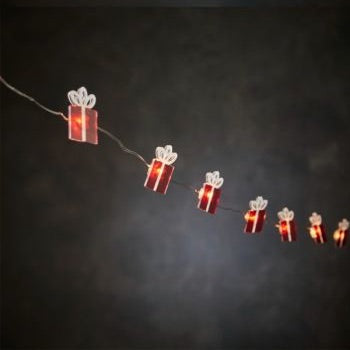 Lyskjede med julefigurer