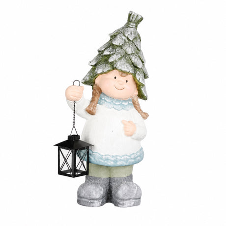 Vinterbarn med konglehatter og lykter