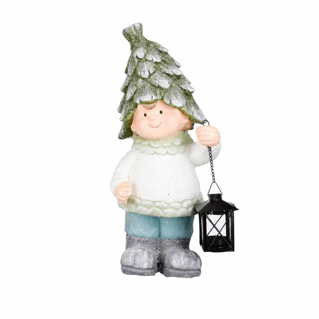 Vinterbarn med konglehatter og lykter