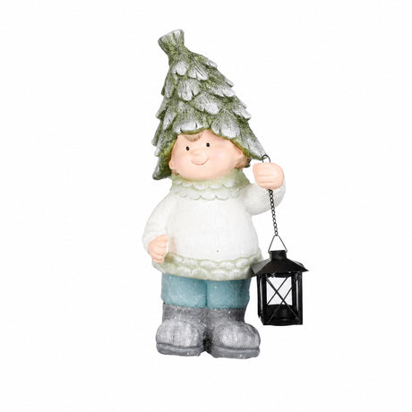 Vinterbarn med konglehatter og lykter