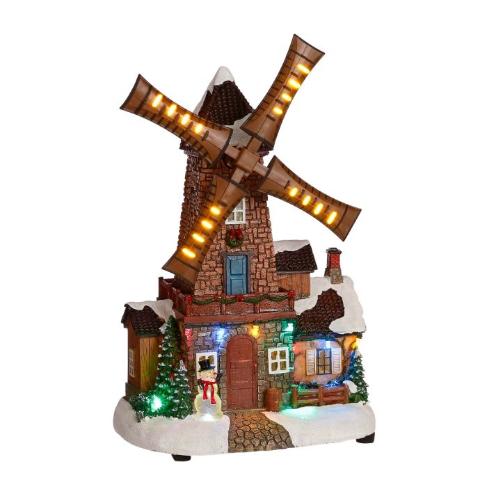 Vindmølle med hus