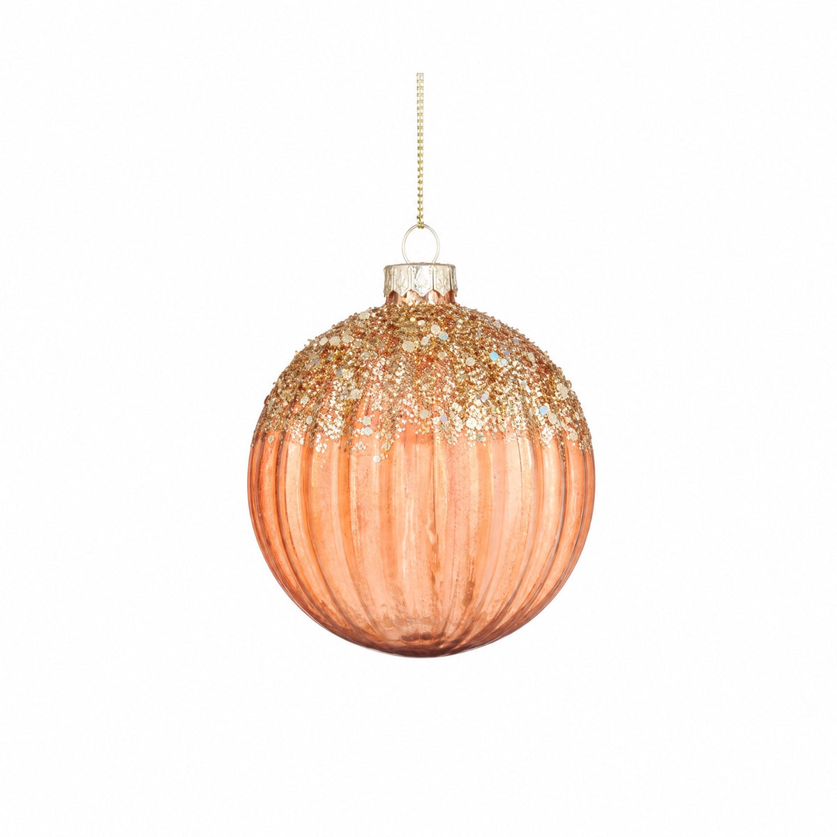 Julekuler i klart glass med glitter