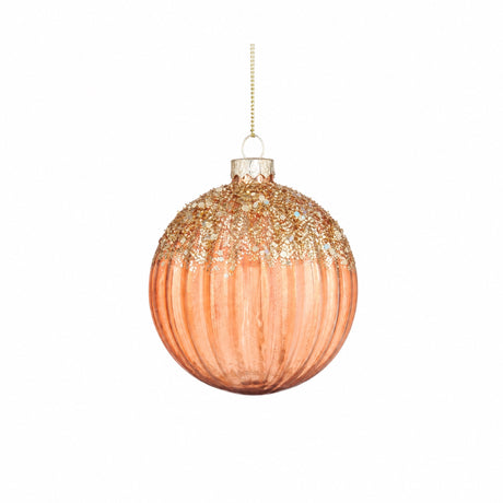 Julekuler i klart glass med glitter
