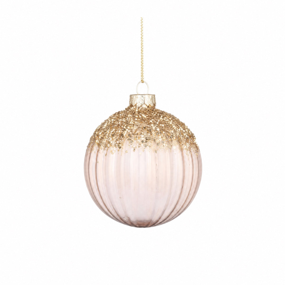 Julekuler i klart glass med glitter