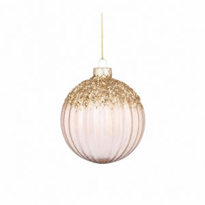 Julekuler i klart glass med glitter