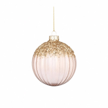 Julekuler i klart glass med glitter
