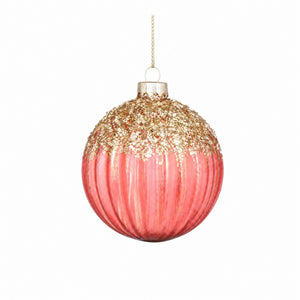 Julekuler i klart glass med glitter