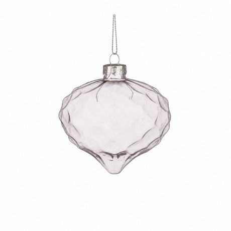 Løkformede julekuler i klart glass