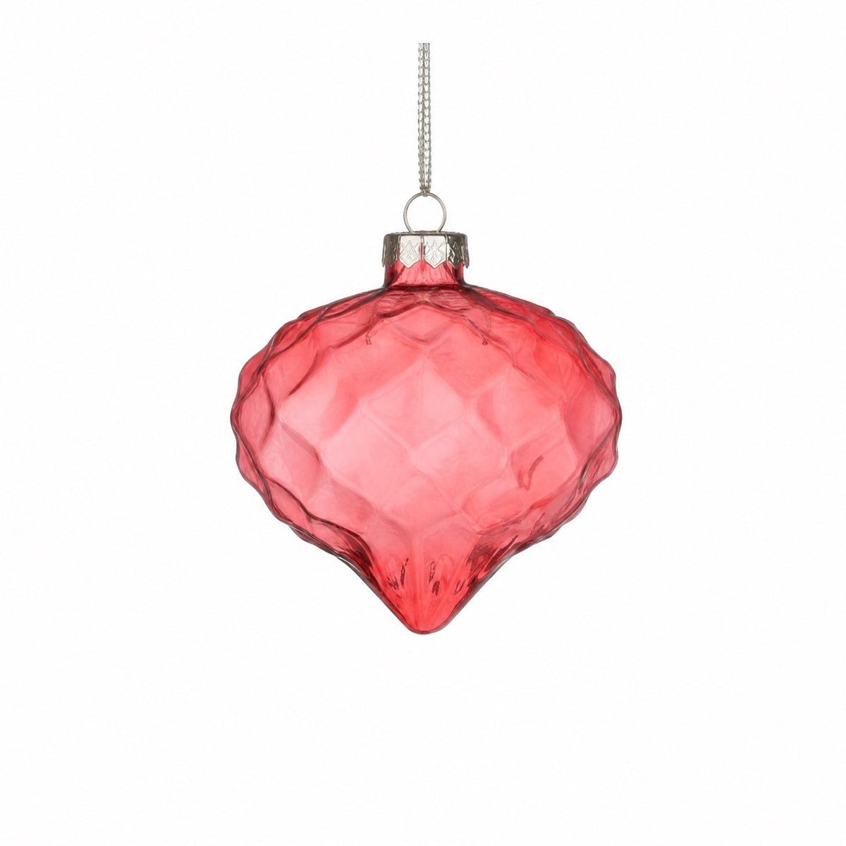 Løkformede julekuler i klart glass