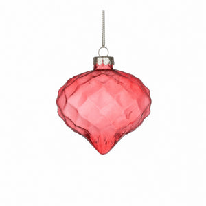 Løkformede julekuler i klart glass