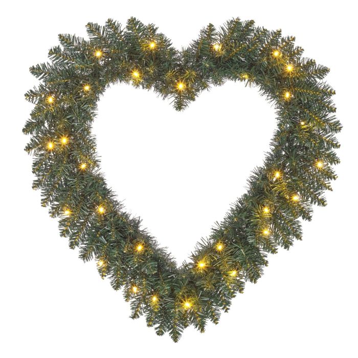 Kunstigt granhjerte med LED-lys fra Black Box