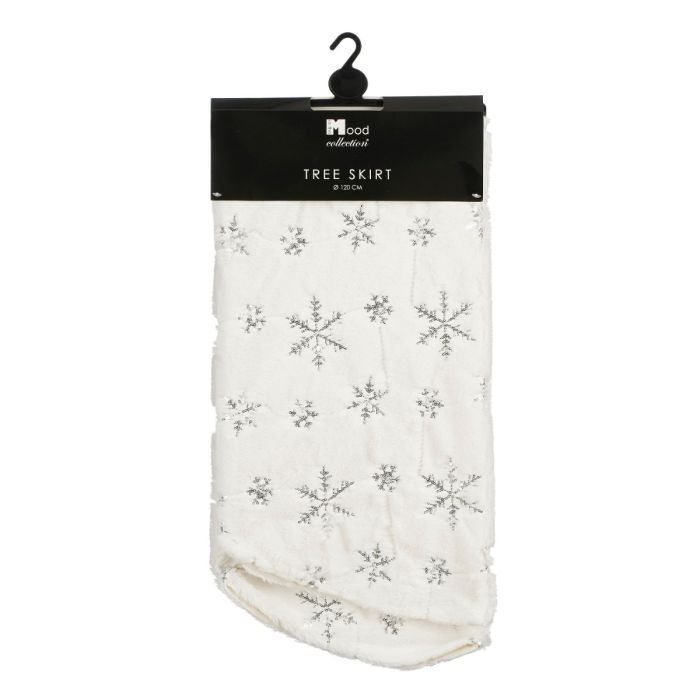 Juletræstæppe hvidt med snefnug
